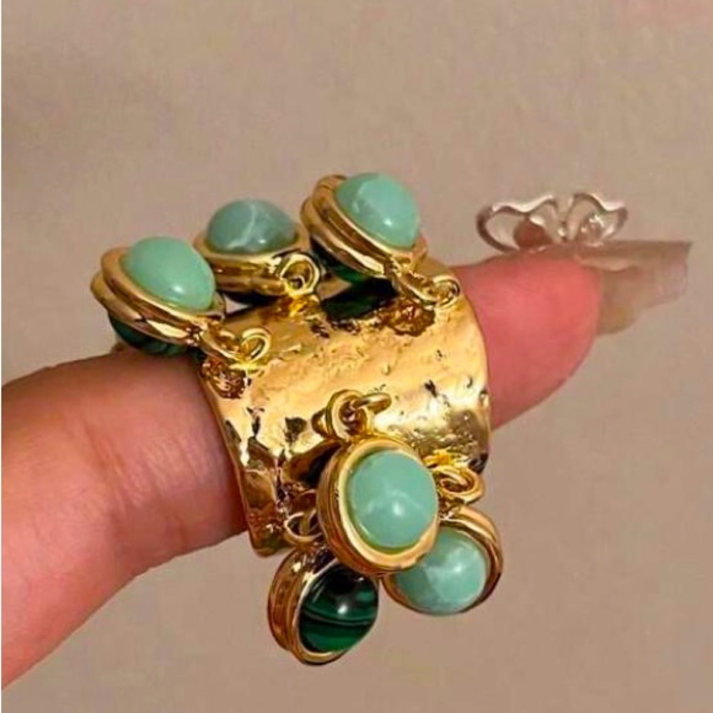 Antique Style Charm Ring - Turquoise